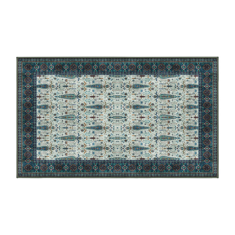 Floretha Washable Oriental Indoor Rug, Rectangle 4' x 6'