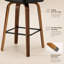 Tabouret de bar pivotant rembourré Hesson, hauteur du siège 29,5 po, structure en bois (ensemble de 2)-835608410-835608389