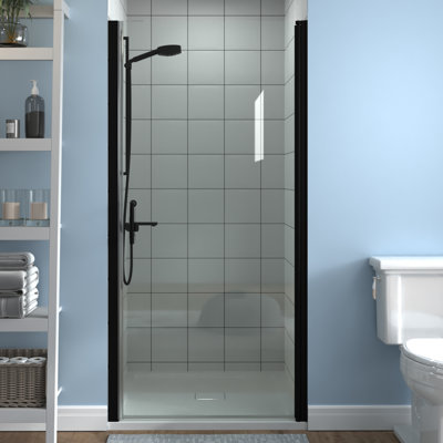 Porte de douche en verre pivotante sans cadre de 36-38 po x H 72 po avec verre certifié