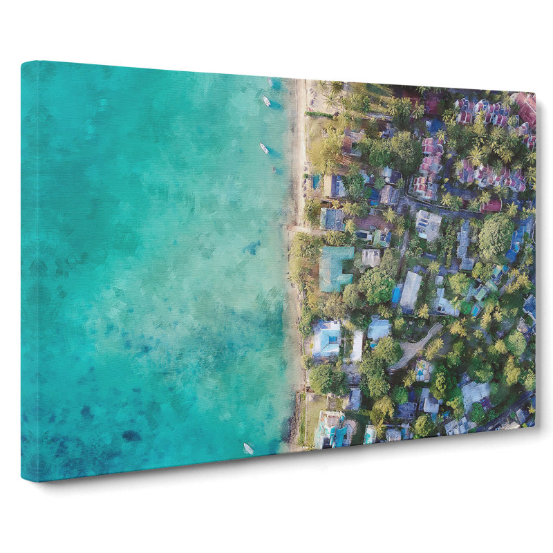 View Above Mauritius - Wrapped Canvas, 40cm H x 60cm W x 3cm D