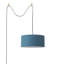 Lampe à suspension Dinardo, abat-jour cylindrique en lin turquoise, laiton vieilli, intensité variable, ampoule incluse-1054975430-1054975449