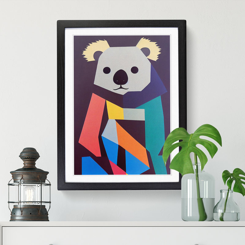 Anuoluwa Koala Bear Abstract Vol.4 - Single Picture Frame Print, 64cm H x 46cm W x 2cm D, Walnut