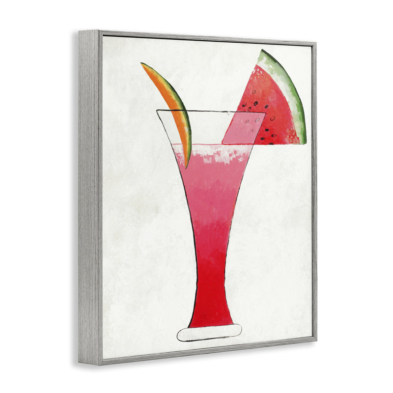 Giclée de pastèque d'été en forme de cocktail, design par Lorenzo Collective, H 14 po x l 11 po, Estampe numérique Farmhouse