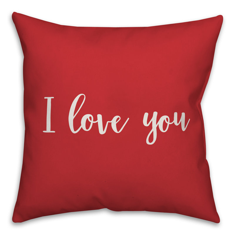  Coussin décoratif I Love You, Rouge / Blanc, Housse de coussin