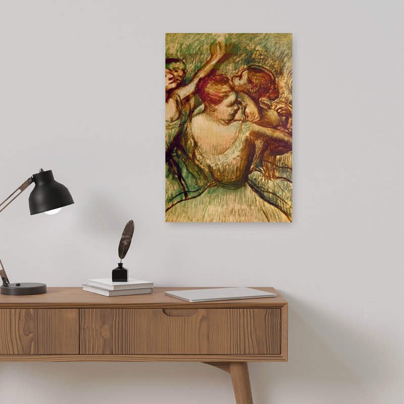 Les Danseuses Vertes - Impressionnisme abstrait contemporain - Estampe murale, H 18 po x l 12 po