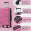 Ensemble de valises de voyage en PP de qualité supérieure, ensemble de valises à verrou TSA 3 pièces avec des tailles de 20, 24 et 28 pouces avec roues pivotantes à 360 °, rose