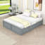 Base de lit plateforme en bois grand format avec 6 tiroirs de rangement et lattes
