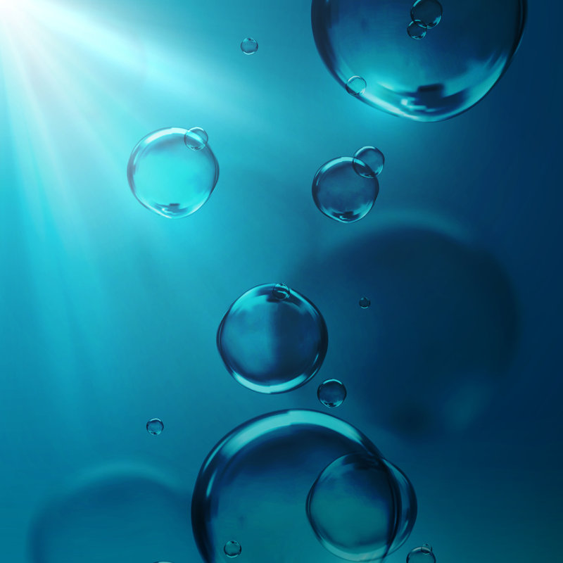 Fresh Water Bubbles - Wrapped Canvas Print, 30cm H x 30cm W x 3.8cm D
