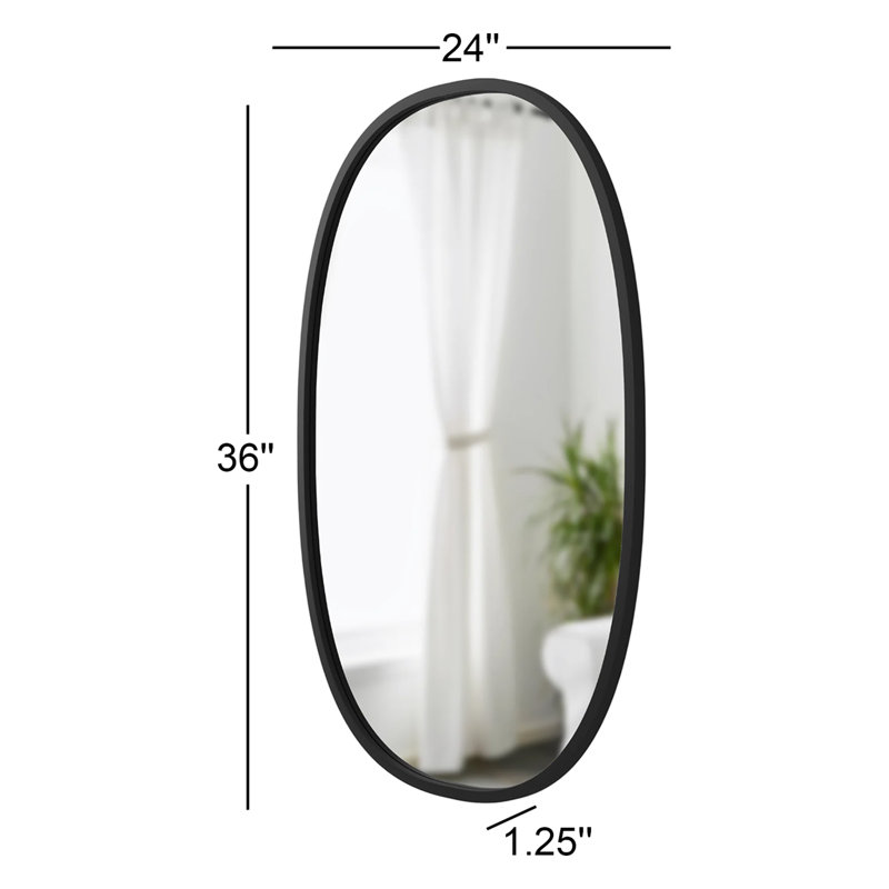 Miroir d'appoint Hub, Noir, 24 po x 18 po
