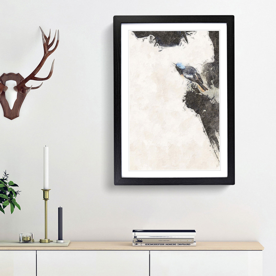 Bird on a Rock by Shibata Zeshin - Picture Frame Painting Print