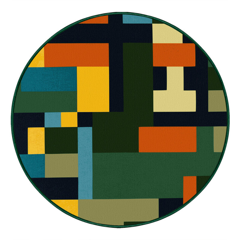 Pixelized Peaks Rug, Round 8'