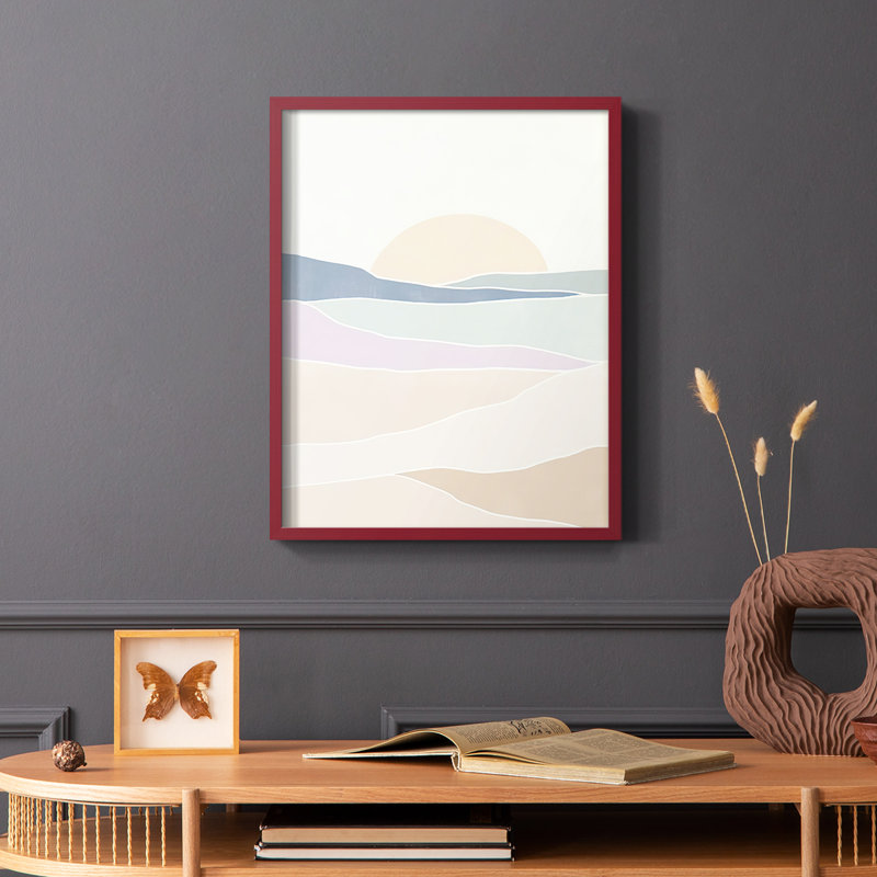 Vague, tableau II, reproduction encadrée - bois massif, Noir, H 14 po x l 11 po