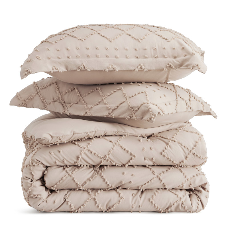 Best Seller Bedsure Embroidered Tufted All-Season Comforter Set, Warm Tan, Full Comforter + 2 Standard Shams