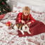 Ensemble de courtepointe de Noël avec imprimé festif, ensemble de literie en microfibre douce avec rembourrage en polyester, literie de Noël confortable-135783708