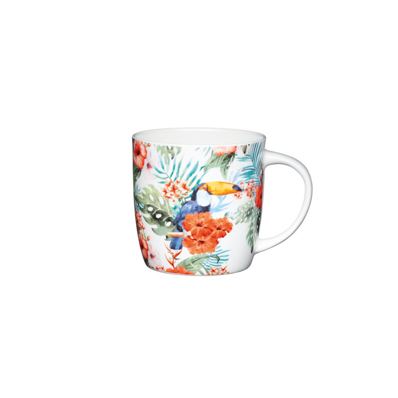 KitchenCraft Toucan Bone China Mugs Set, 4