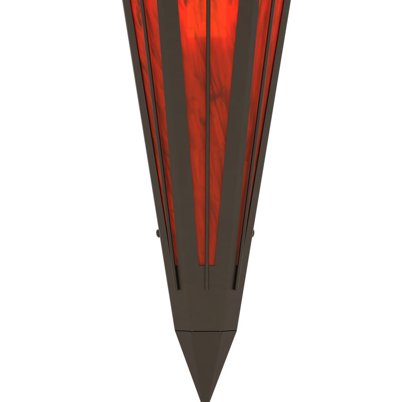1 - Light Flush Mounted Sconce, Oil Rubbed Bronze, Red, Idalight