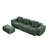Luxury Velvet Green 3-seat Sectionals, No Assembly, Modern Design