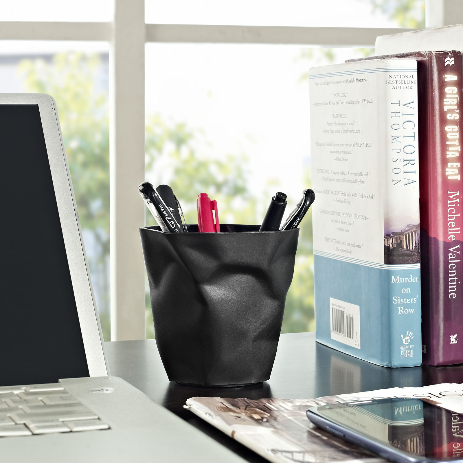 Modway Lava' Crumpled Paper Modern Pencil Holder | Wayfair