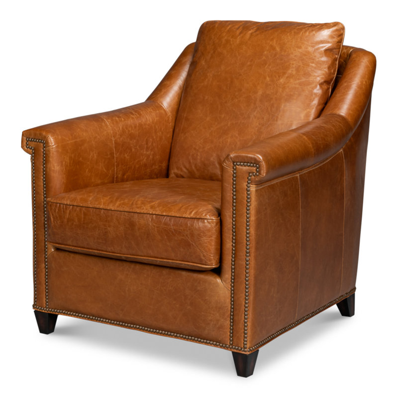 Vandike Upholstered Club Chair, Light Brown