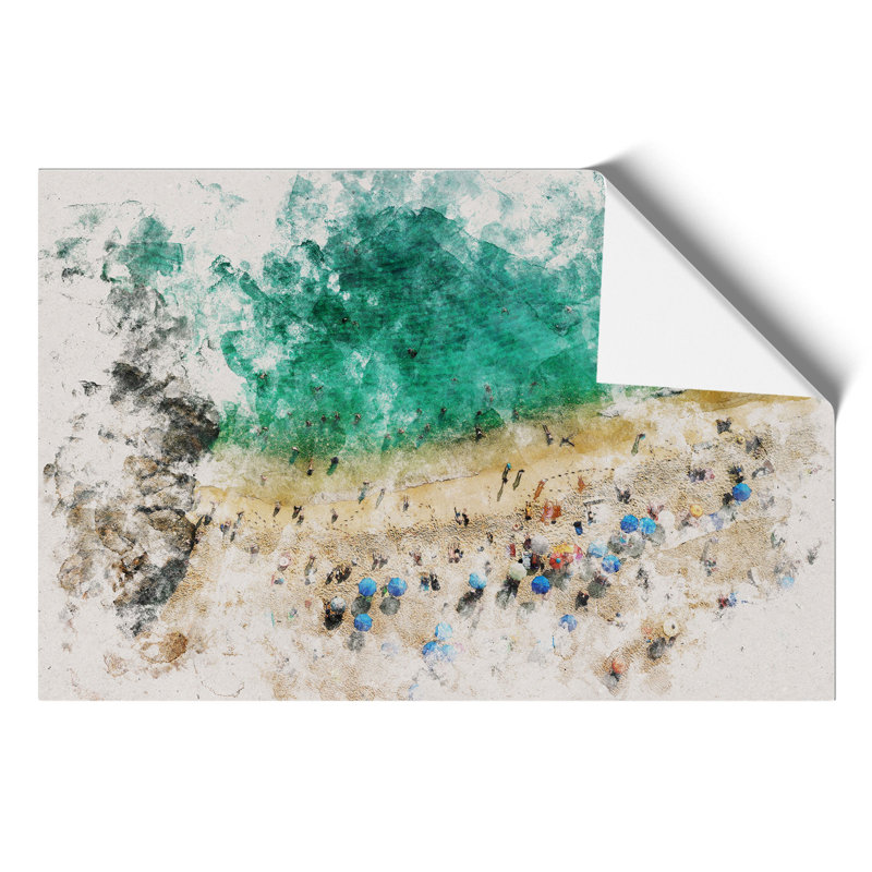 Damlatas Cloepatra Beach in Turkey Watercolour - Frameless Print, 21cm H x 30cm W x 0.1cm D