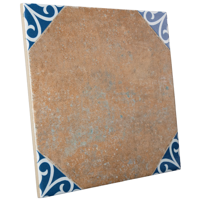 Degas 8-7 / 8 po X 8-7 / 8 po Carreau de porcelaine pour plancher et mur, Brun/bleu