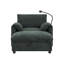 Canapé simple de 38 po avec repose-pieds de rangement, support de téléphone réglable, chargeur USB et accoudoirs en forme d'oreiller, chaise longue à siège large-448268175