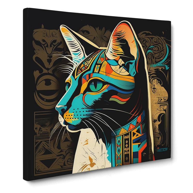 Egyptian Cat Pop Art - Print, 50cm H x 50cm W x 3cm D