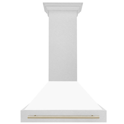 ZLINE Autograph 36 in. Satin Steel Wall Mount Range Hood with White Shell