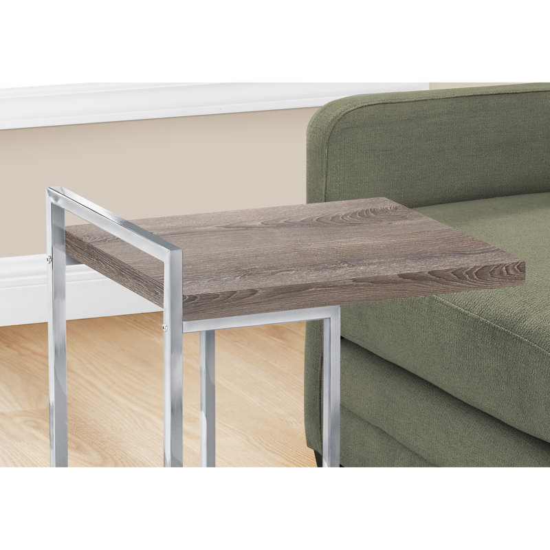 Table d'appoint pour le salon et la chambre à coucher, stratifié, structure en métal, L 16 po x l 17,88 po x H 26,5 po n'importe où -, taupe foncé