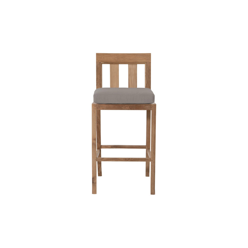 Chatsworth Outdoor Teak Armless Barstool (Set of 2), Taupe