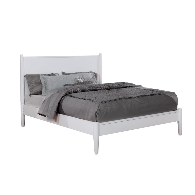 Stalter Solid Wood Platform Bed, White, Full