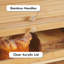 Bread Box, Bamboo Bread Box For Kitchen Countertop, 2 Tier Roll-top Bread Bin, Food Storage Box