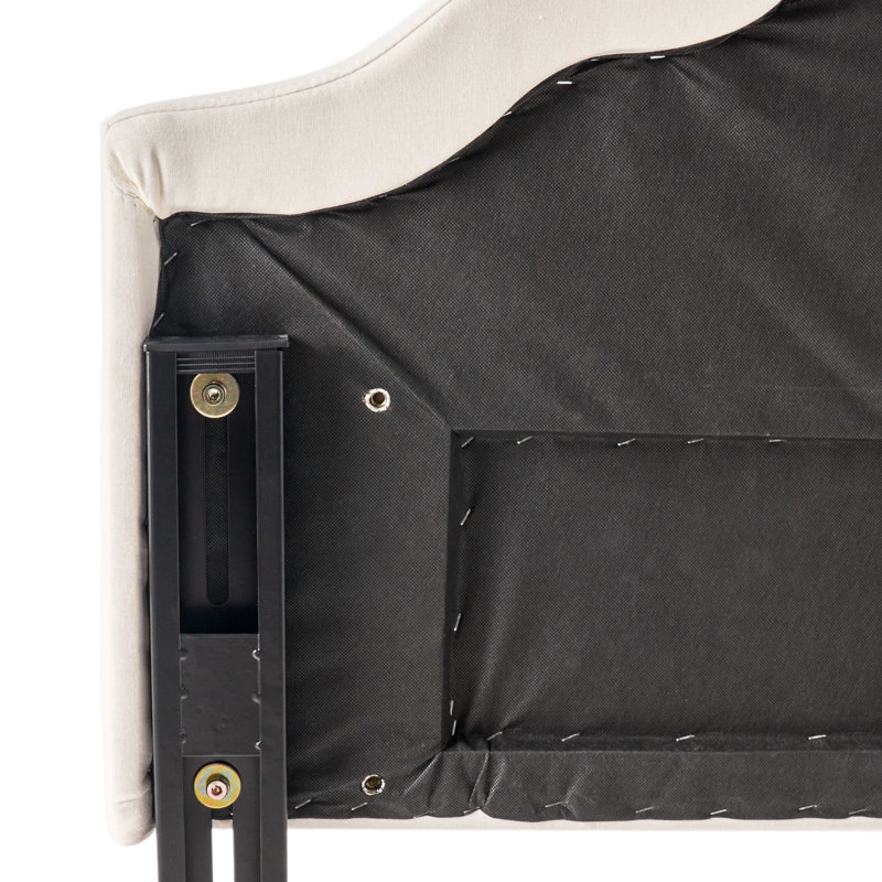 Grand lit et tête de lit double, tissu recouvert d'un point de diamant tendance, garniture cloutée attrayante pour le capitonnage de la chambre à coucher,