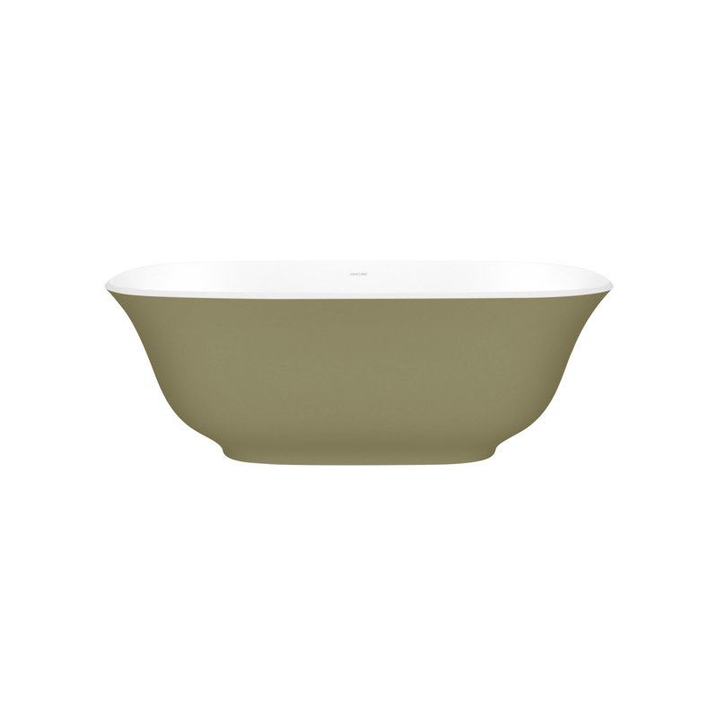 Amiata 59.75" x 28.625" Freestanding Soaking Bathtub with Void, Matted White, Traffic Black - Matte