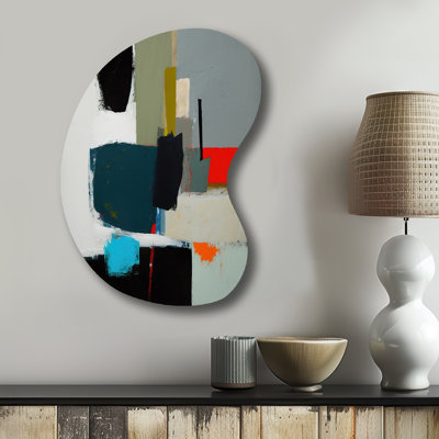 Touched By Orange II - Abstract Boom Shape - Assymterical Metal Wall Art