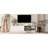 Stylish 4-Door Wave Design Cabinet with Adjustable Shelves & LED Accent-1503171705