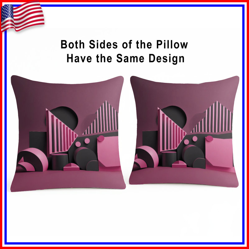 Pink Geometric Shapes Double Sided Throw Pillows, 26 x 26 inches