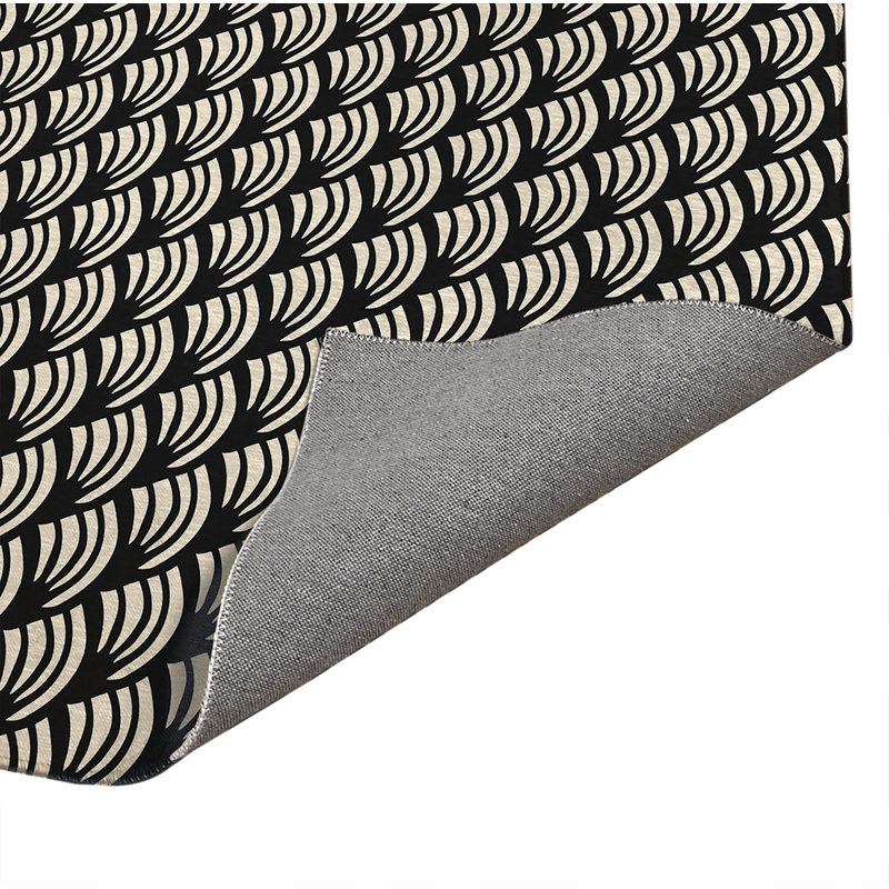 Diagonal Wave Low Profile Kitchen Mat, Midnight Charcoal, Rectangle 2' x 3'