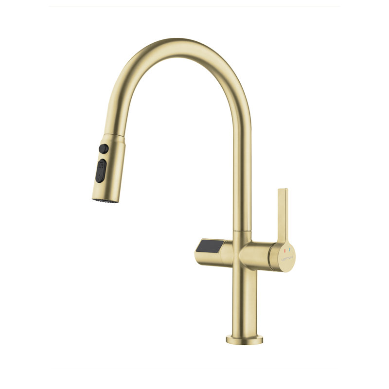Lefton Touchless Pull-out Kitchen Faucet, Hands Free Motion Sensor Activated, Battery-free Temperature Display, Kf2206