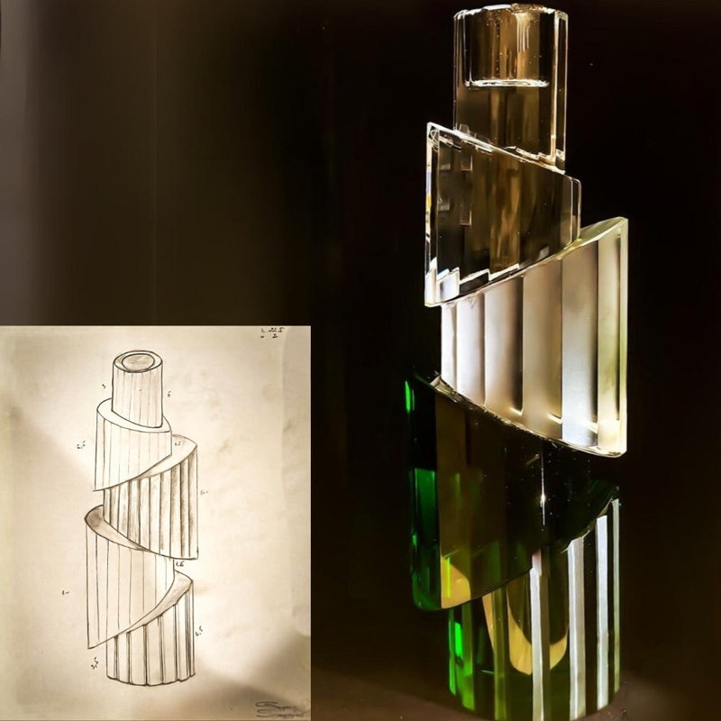 All' Eden Candlestick, Clear/Green