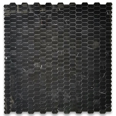 1 in. x 2 in. Honeycomb Polished Marble Tile
