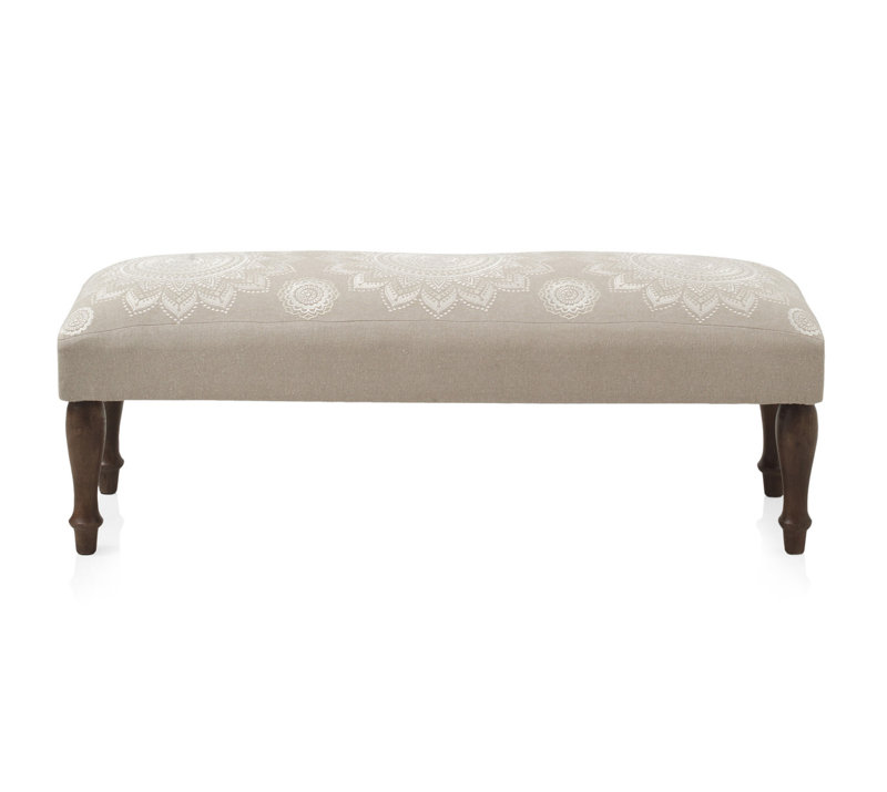 Allenah Cotton Blend Upholstered Bench