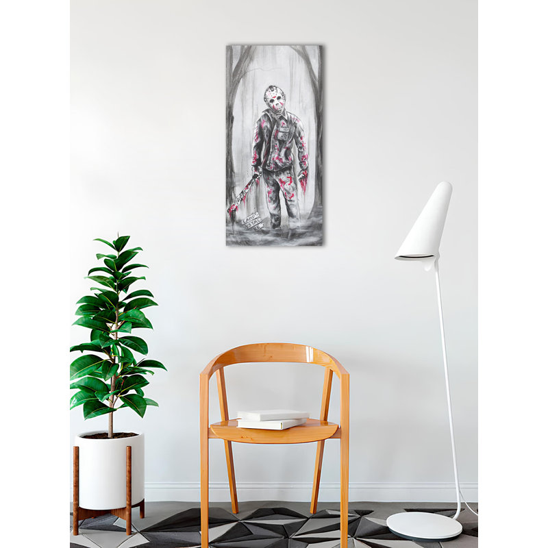 «ACHETER DES ARTS POUR MOINS» sous licence officielle du campement de Cristal Lake Jason par Ed Capeau, toile tendue décorative 16 x 32 po