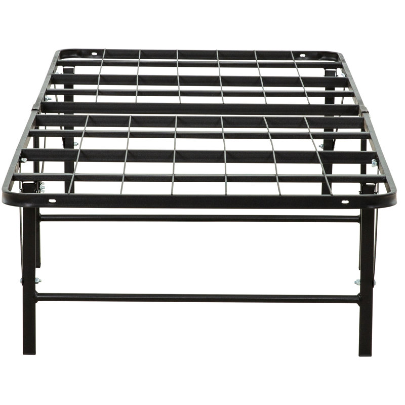 Structure de lit en métal, grand espace de rangement et lit de style élégant, sommier avec structure