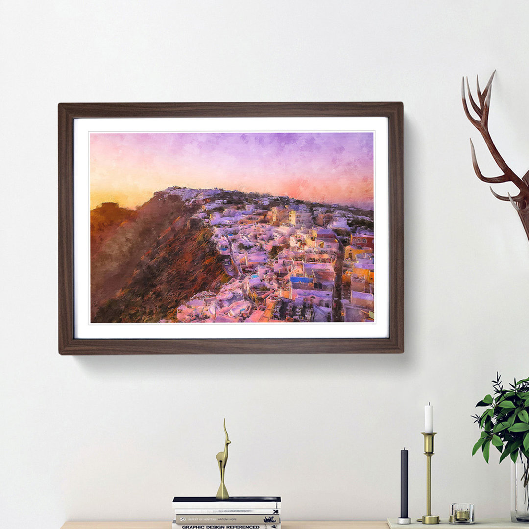 View of Santorini in Greece - Picture Frame Painting Print