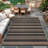 Washable Easy Jute Rug Modern Striped Living Room Rug with Non-Slip Backing, Non Shedding Neutral Floor Mats, Indoor Outdoor Carpet for Bedroom, Patio, Backyard-867987053