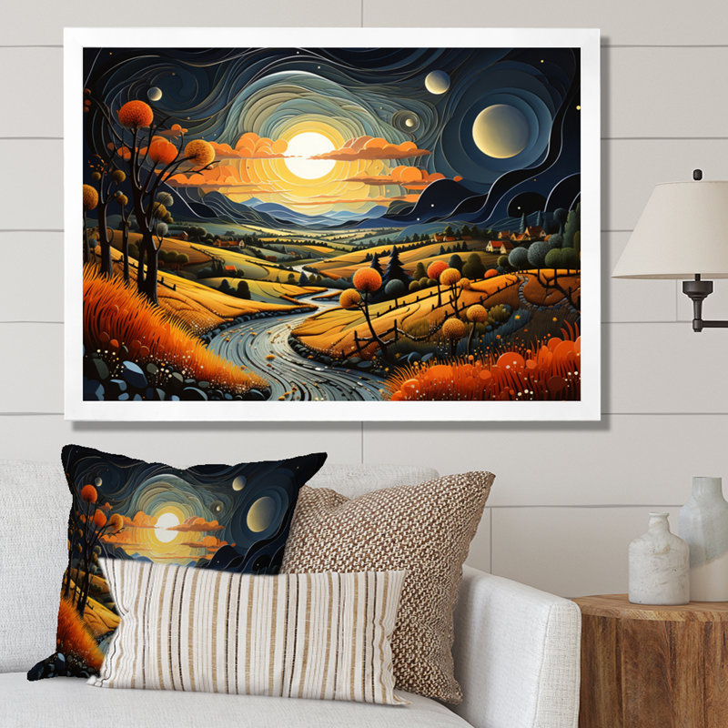«Countryside Moody Skies III», reproduction sur toile, H 24 po x l 32 po x P 1 po, Cadre photo blanc