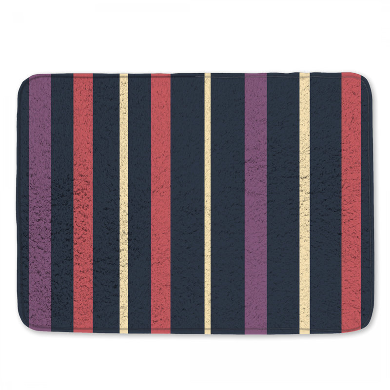 Tapis de bain à rayures verticales, L 34 po x L 21 po