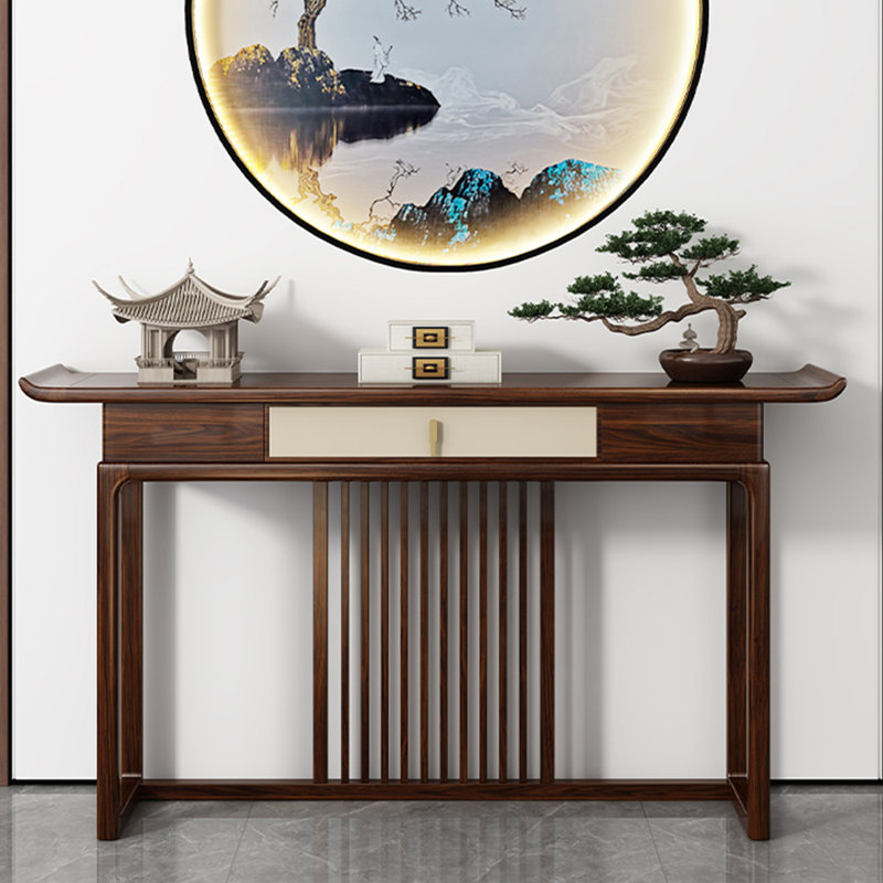 Nouvelle table d'entrée en bois massif de style chinois, H 33,4 po x l 47,2 po x P 14,9 po