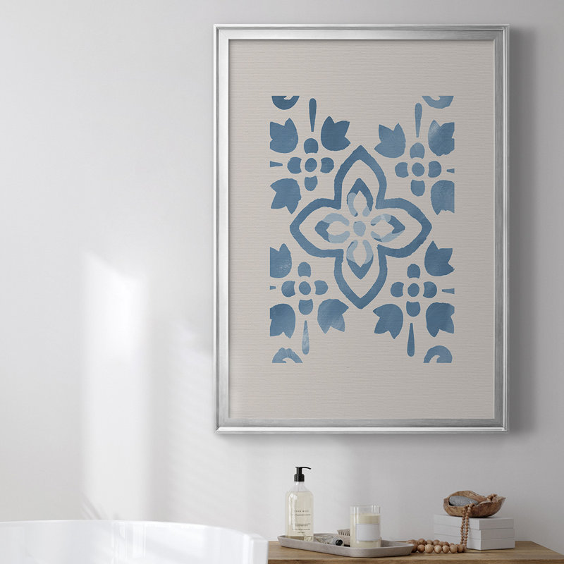 Toile encadrée monochrome de qualité supérieure Terra Mesa Tile I - prête à être accrochée, H 42,5 po x l 30,5 po x P 1 po